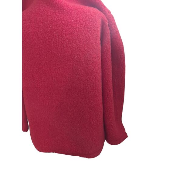 Vtg 1980s Norton Studio Red Black Fuzzy Cozy Jacket Warm Petite S - Picture 4 of 8